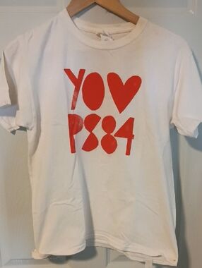 Gildan White Kids Short-Sleeve Tee with Red Heart & PS84 Graphic